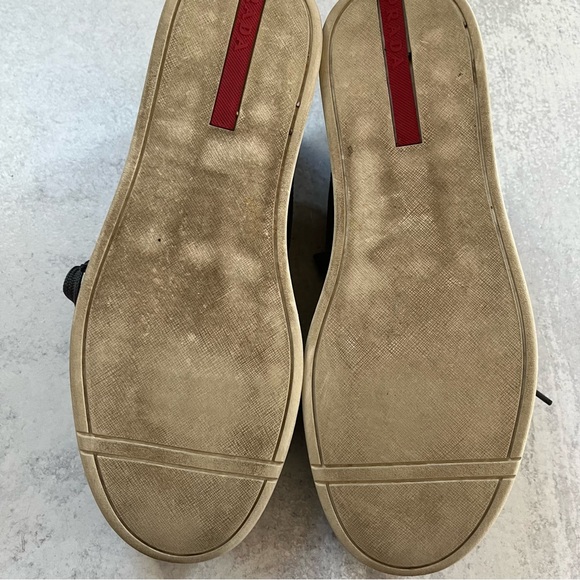 Prada Gray Blue Men’s Tie Sneaker Size 8 1/2 - Picture 5 of 7